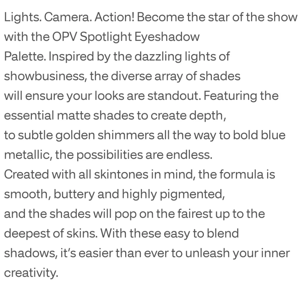 🆕 OPV BEAUTY LONDON Spotlight Palette